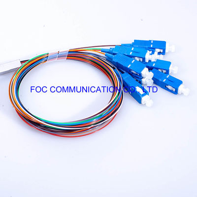 1 × 8 0.9 مم أنبوب PLC الفاصل البصري موصلات SC UPC G.657A لـ FTTX