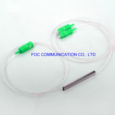 أنظمة الكيبل التلفزيوني SC APC Ftth Plc Splitter 1 * 2 Micro Steel Tube G657A