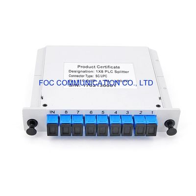 1650nm FTTX الكيبل التلفزيوني CWDM الألياف PLC الفاصل SC UPC 1 × 8 منخفض PDL