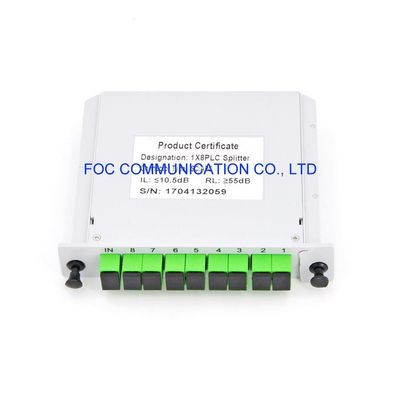 CATV 1650nm 1 × 8 PLC Splitter Cassette SC APC PON FTTX Networks