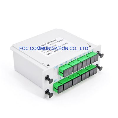 PON FTTX 1650nm Fiber PLC Splitter SC APC 1 × 16 فقدان إدخال منخفض