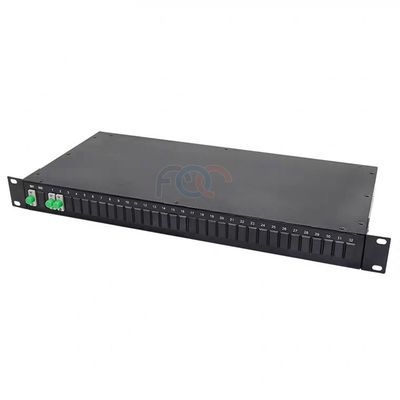 FC APC Fiber PLC Splitter Low PDL 1 × 2 محملة بالكامل لـ PON CATV