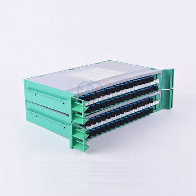 FTTH Pallet Fiber PLC Splitter 1650nm 19 &quot;Rack Mount 1x64 SC UPC