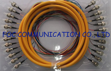 0.9mm وتوزيع مروحة خارج الألياف البصرية التصحيح الحبل 12Core للاتصالات وداتاكوم