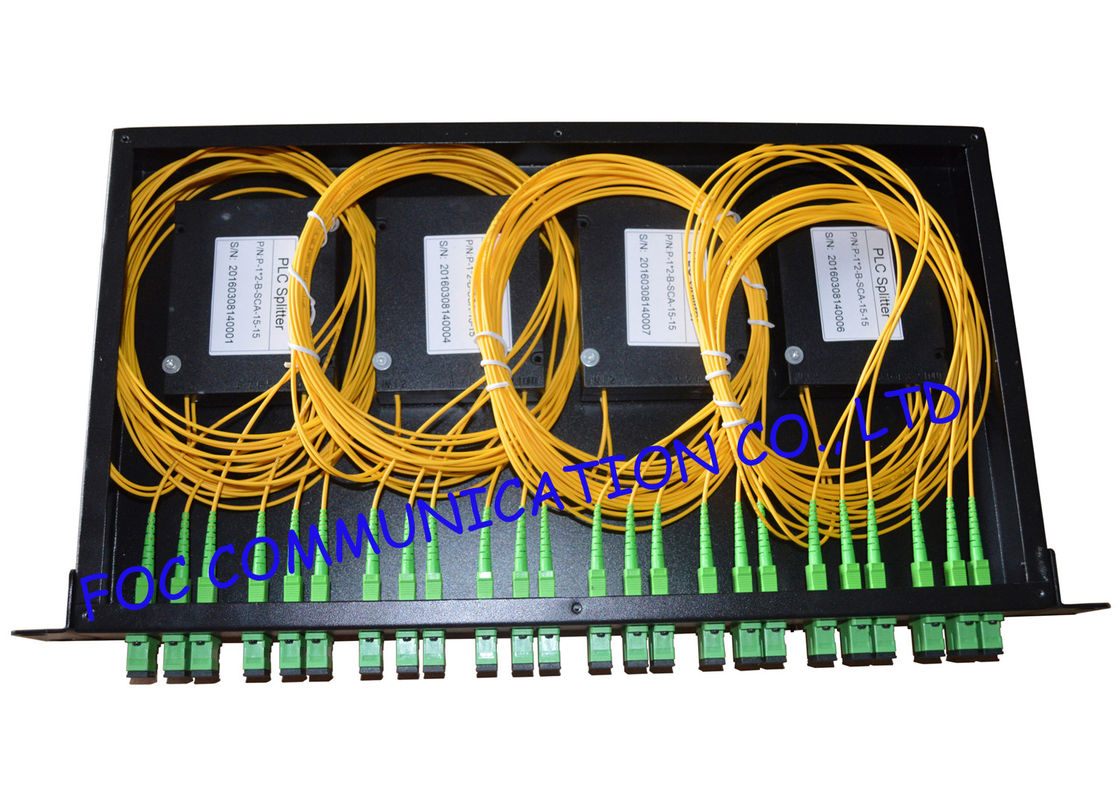 SC / APC موصل الألياف PLC الفاصل منخفضة PDL منخفضة فقدان الإدراج لFTTX
