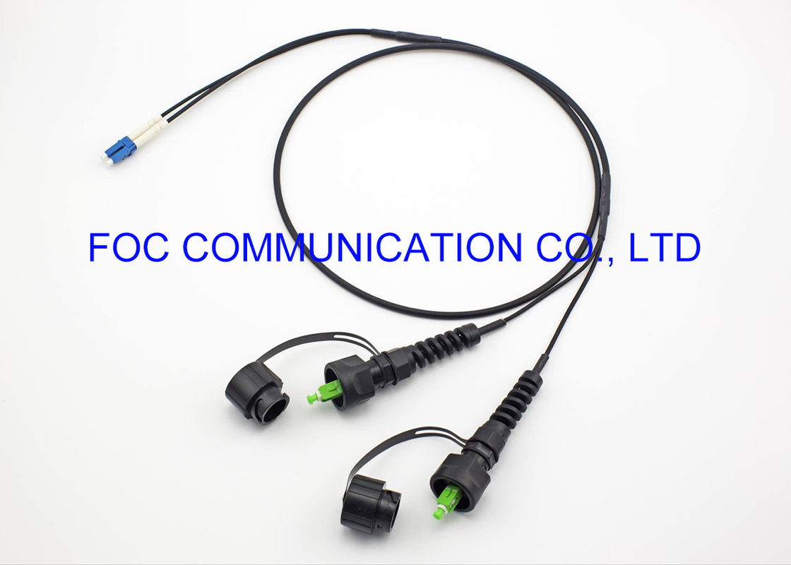 IP67 الألياف البصرية التصحيح الحبل يتجمع ODVA / SC / APC- LC / UPC 2 سترة TPU الأساسية