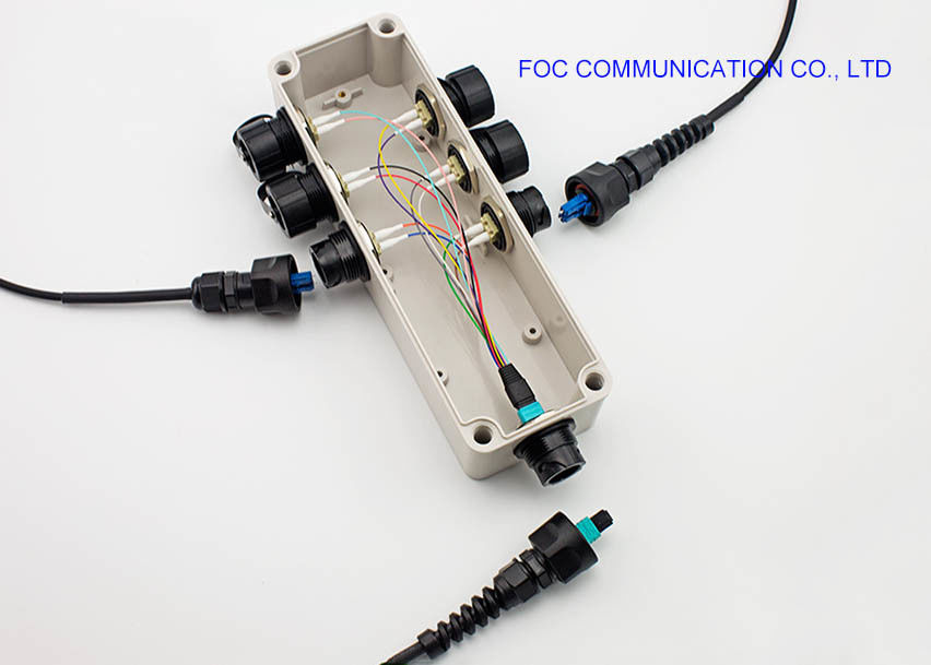 IP67 للماء الألياف البصرية إنهاء مربع 50N قوة الشد ل ODVA / MPO-ODVA / DLC OM3