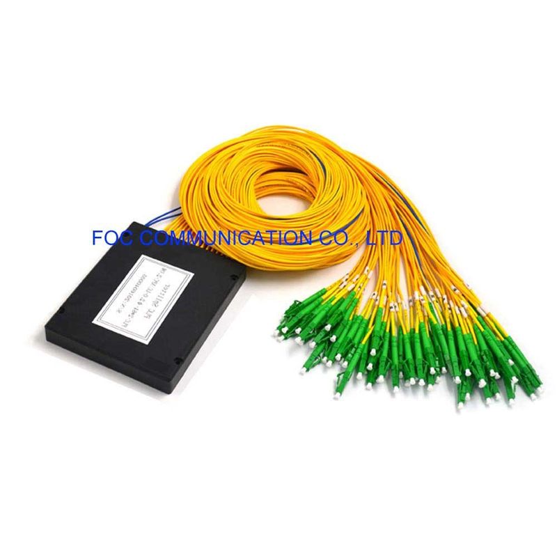 2 × 64 ABS Fiber PLC Splitter LC APC 1650nm FTTC للشبكات الضوئية السلبية