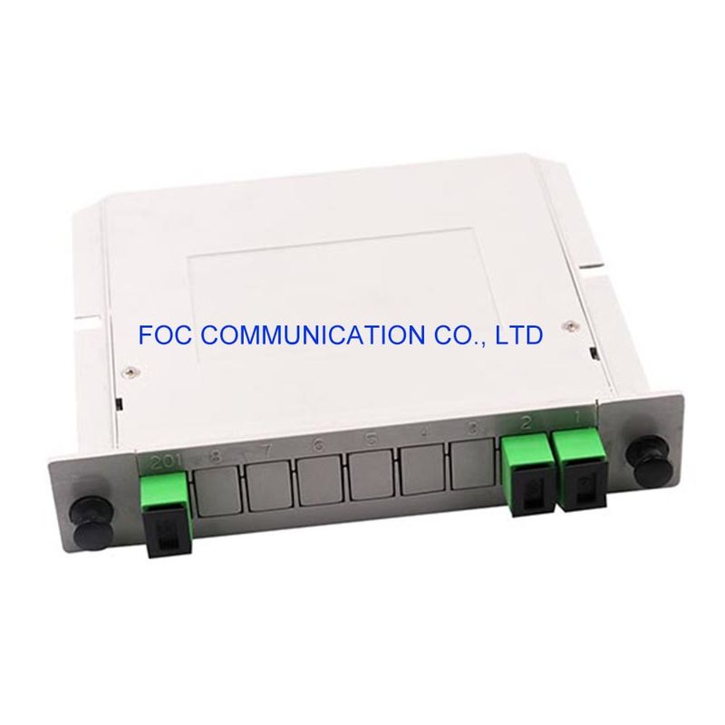 حامل SC APC 1 × 2 PLC Splitter 650nm قابل للتركيب لشبكات PON CATV