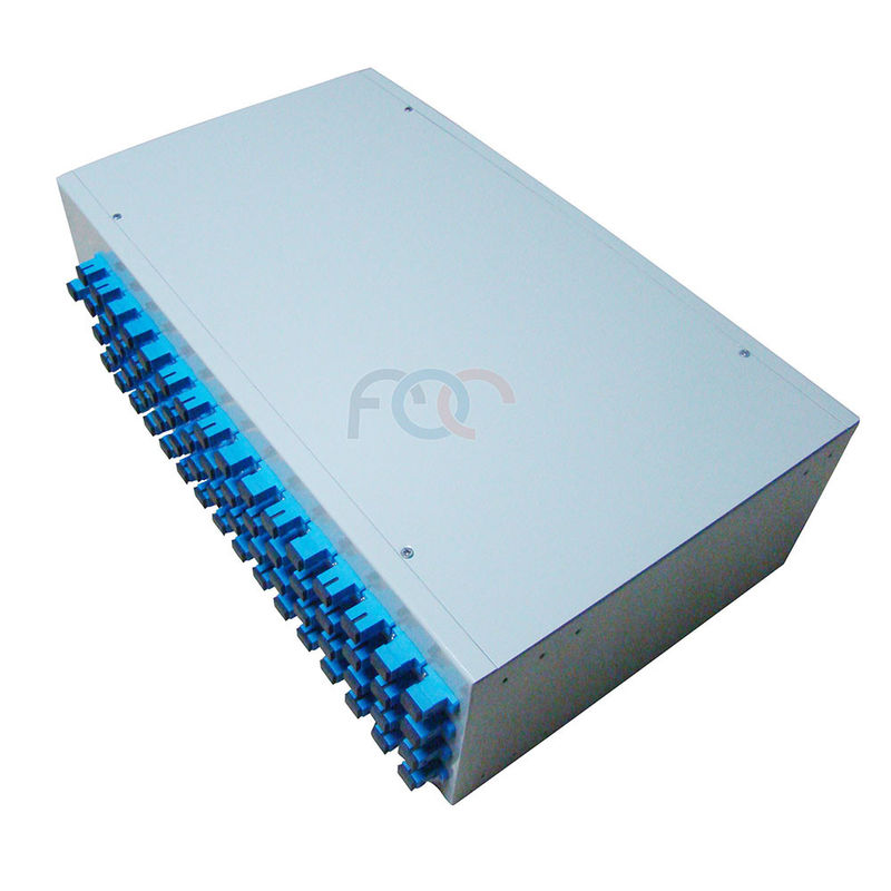 19 ″ 1U Fiber Plc Splitter Low PDL الفاصل البصري السلبي لشبكات PON