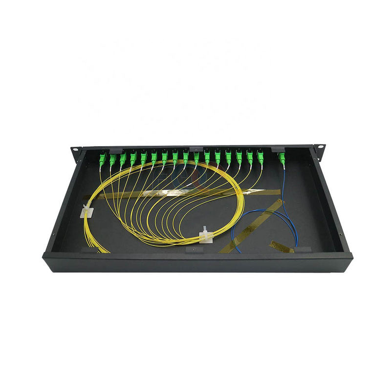 1x16 FTTH Passive PLC Splitter 1 RU 19 &quot;Rack Mount SC APC Low PDL